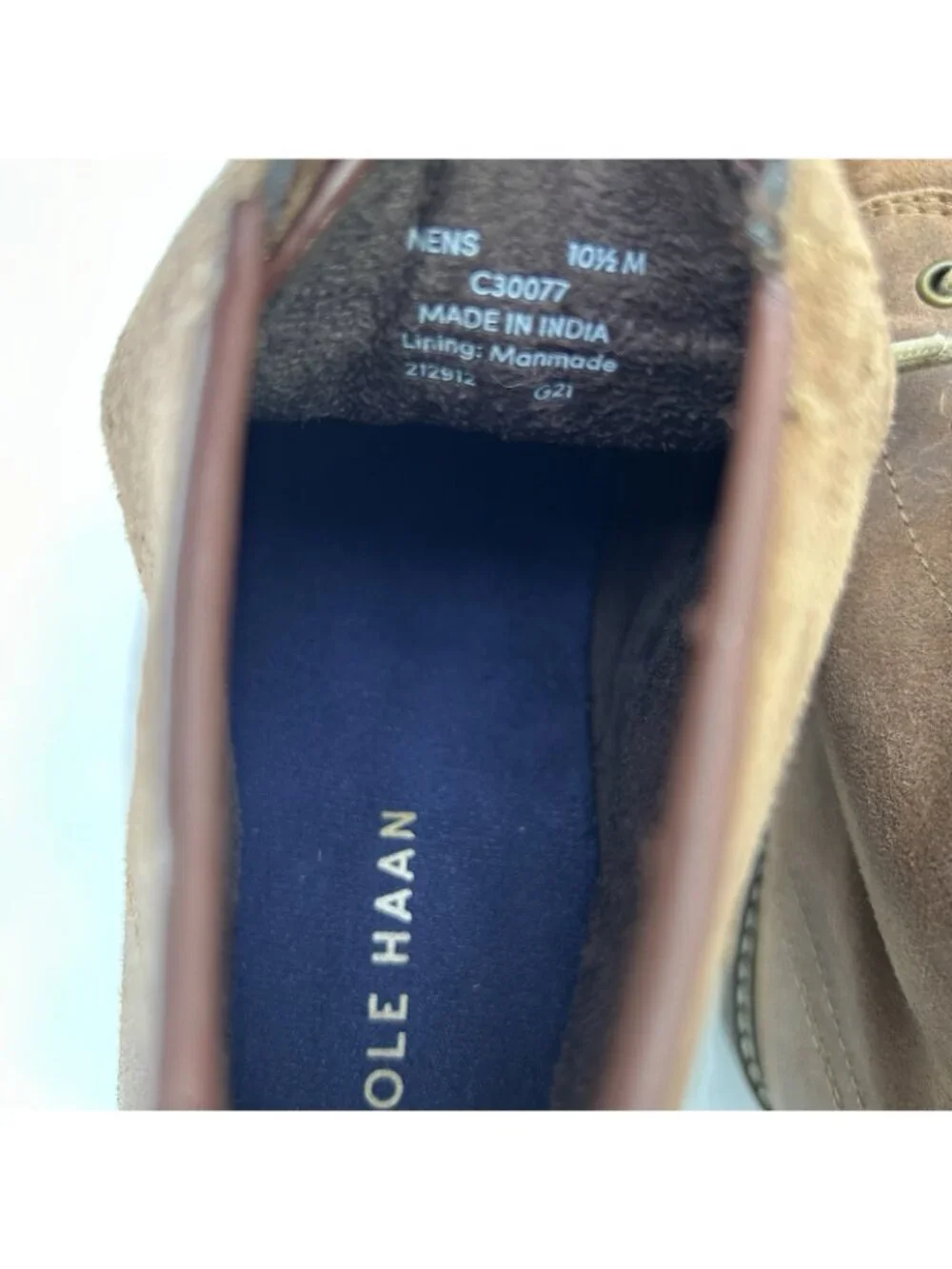 Cole Haan Grand OS Mens Size 10.5 Chukka Brown Leather Boots Lace Up Shoes